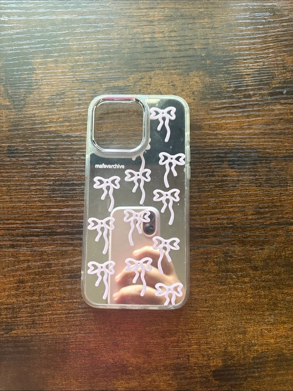 Clear Phone Case with Pink Bow Design - Unbranded
